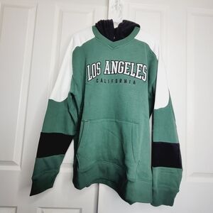 Hollister Mens Green Black Hooded Pullover Sweater Size Small Terry nwt